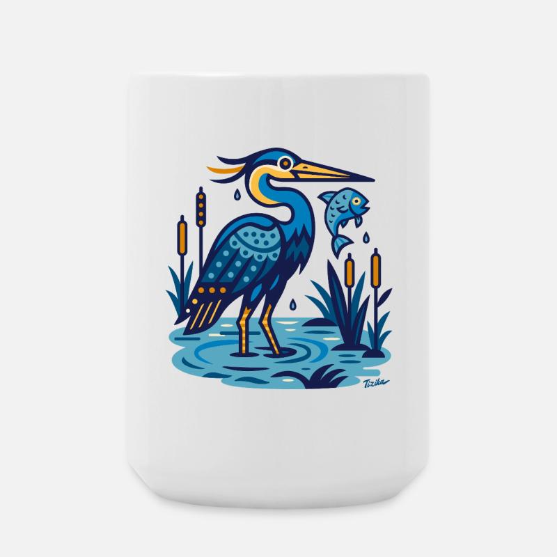 Graureiher - Große Tasse 440 ml - Weiß
