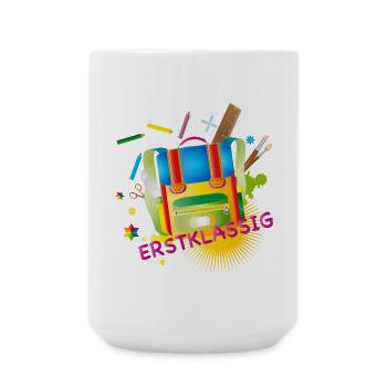 Erstklassiger Schulranzen bunt & kreativ - Große Tasse 440 ml - Weiß - Vorne