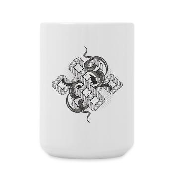 Nœud serpent à l’aspect argenté – mystique et noble - Grande tasse 440 ml - blanc - Devant