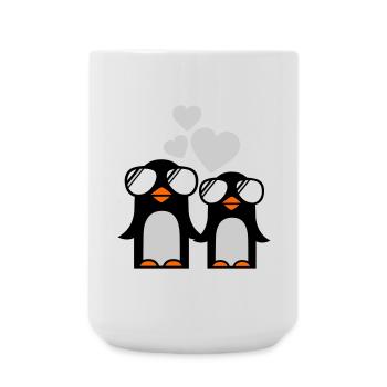 penguins fallen in love - Grande tasse 440 ml - blanc - Devant