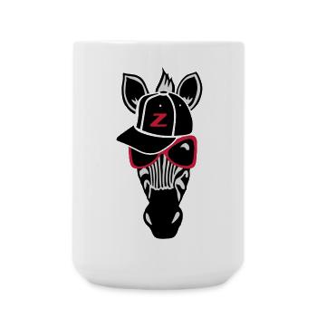 Le zèbre avec lunettes de soleil et casquette de - Grande tasse 440 ml - blanc - Devant