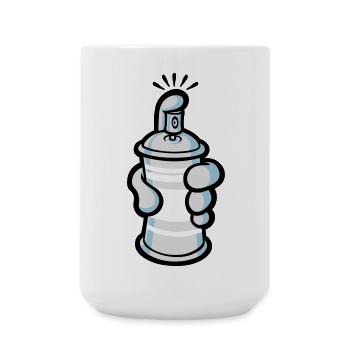 Cartoon paint spray - Große Tasse 440 ml - Weiß - Vorne