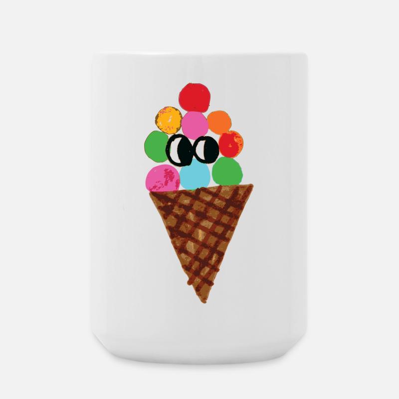 Bunte Eistüte Pop Art - Große Tasse 440 ml - Weiß