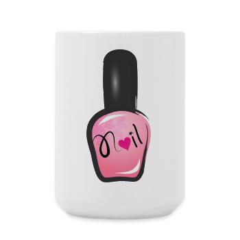 rosa Nagellack im Graffiti Stil mit Herz - Große Tasse 440 ml - Weiß - Vorne