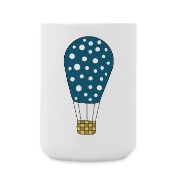 blauer Heißluftballon - Große Tasse 440 ml - Weiß - Vorne
