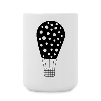 Hot air balloon black - Large Mug 440 ml - white - Front