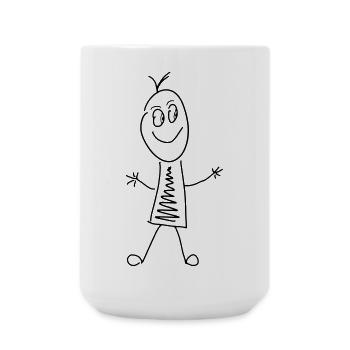 Strich Figur - Große Tasse 440 ml - Weiß - Vorne