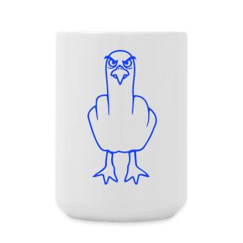 Möwe Mittelfinger Beleidigung Stinkefinger frech - Große Tasse 440 ml - Weiß - Vorne