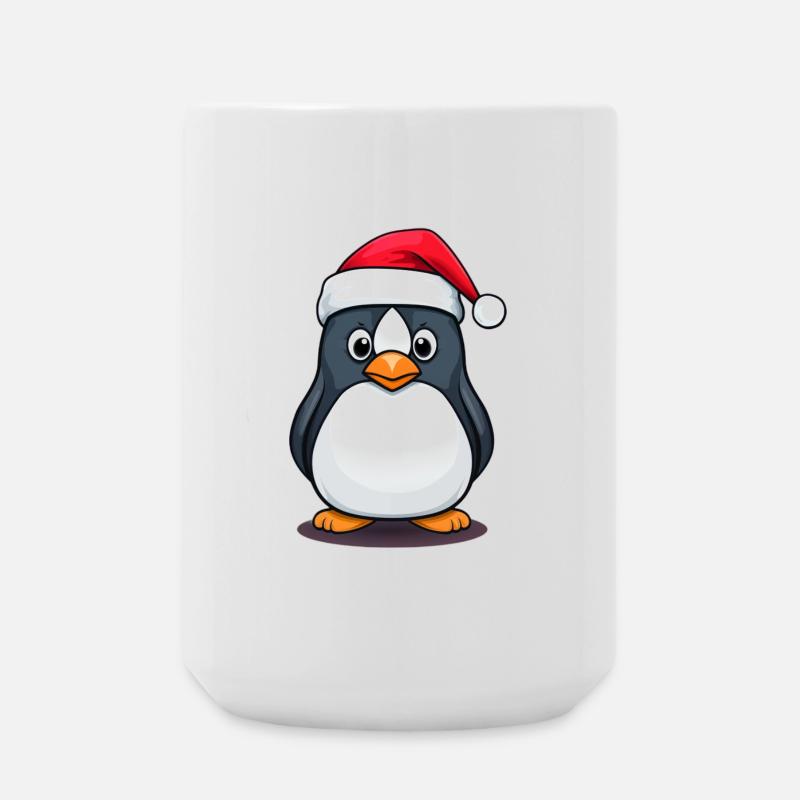 Pingouin du Père Noël - Grande tasse 440 ml - blanc