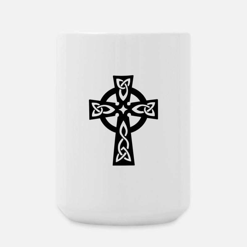 Keltisches oder Keltisches Kreuz - Große Tasse 440 ml - Weiß