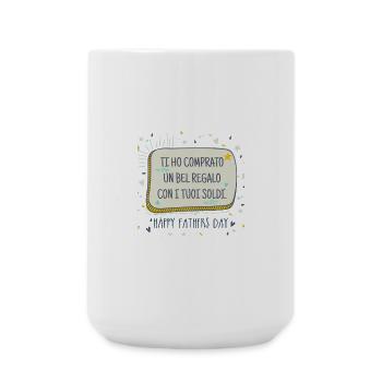 Schenken Sie mit Ihrem Geld Papa - Große Tasse 440 ml - Weiß - Vorne
