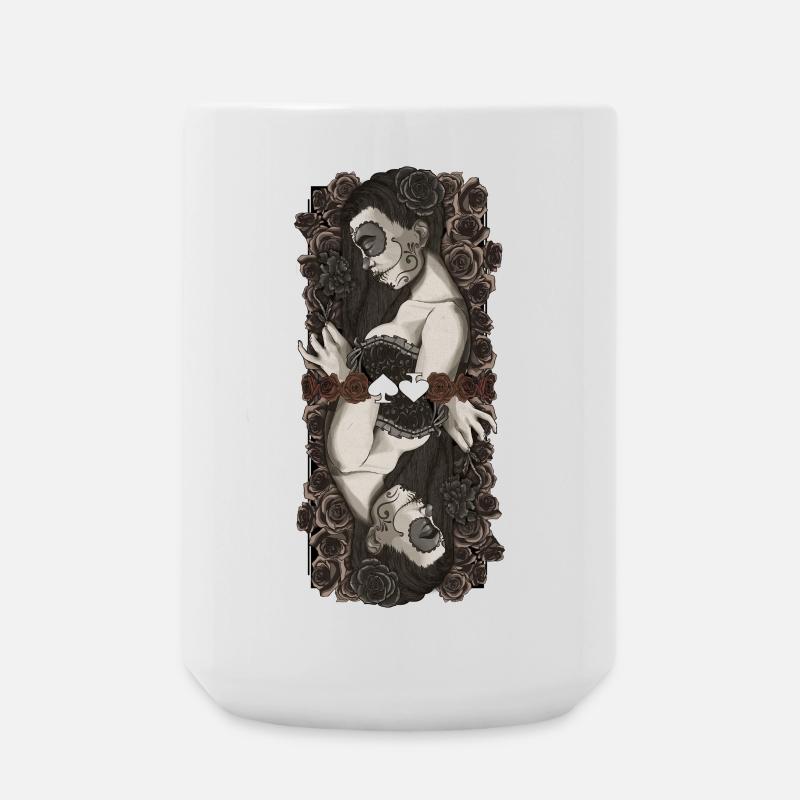 Twin Catrinas in Roses - Large Mug 440 ml - white