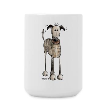 Galgo Espanol - Hund - Greyhound - Windhund - Große Tasse 440 ml - Weiß - Vorne