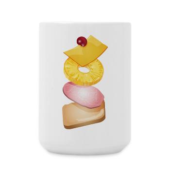 Pineapple,cheese,ham and toast bread -Toast Hawaii - Large Mug 440 ml - white - Front