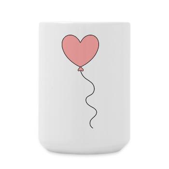 pink heart pink red hearts gift Valentine's Day - Large Mug 440 ml - white - Front