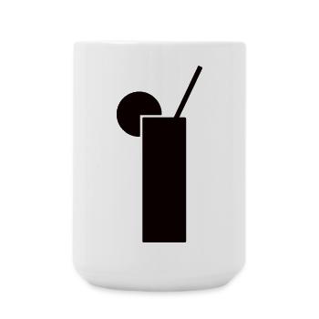 Drink design in black - Large Mug 440 ml - white - Front