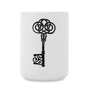 Clé celtique noire - Grande tasse 440 ml - blanc - Devant
