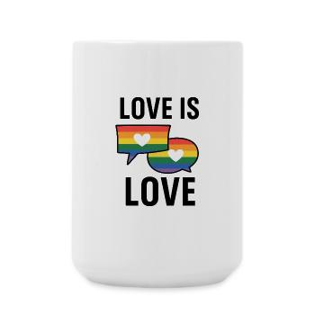 Regenbogen Liebe Sprechblasen - Große Tasse 440 ml - Weiß - Vorne