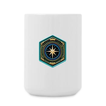 Kartenstern Kompass Patch - Große Tasse 440 ml - Weiß - Vorne