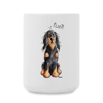 Drôle Gordon Setter dessin animé - Chien - Cadeau - Grande tasse 440 ml - blanc - Devant
