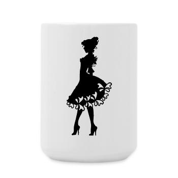 auf Schwarz - Große Tasse 440 ml - Weiß - Vorne