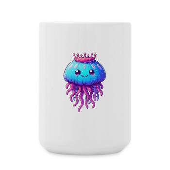 Eine Qualle mit Krone - Große Tasse 440 ml - Weiß - Vorne