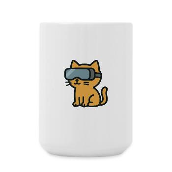 VR Chat: The Immersive Cat Adventure - Large Mug 440 ml - white - Front