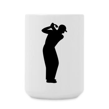 Golfer beim Abschlag - Große Tasse 440 ml - Weiß - Vorne