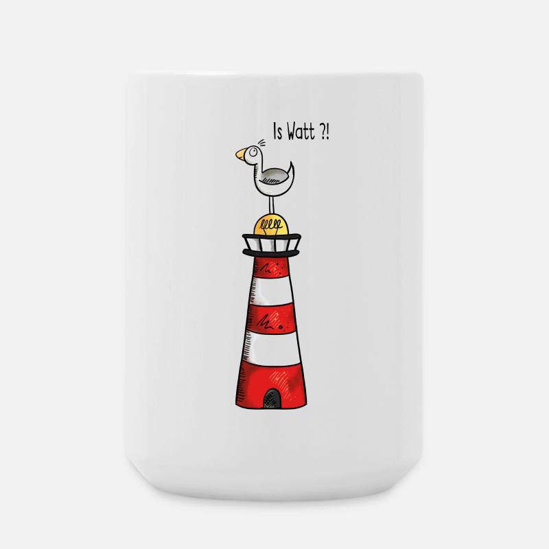 Is Watt Möwe - Nordsee - Leuchtturm - Geschenk - Große Tasse 440 ml - Weiß