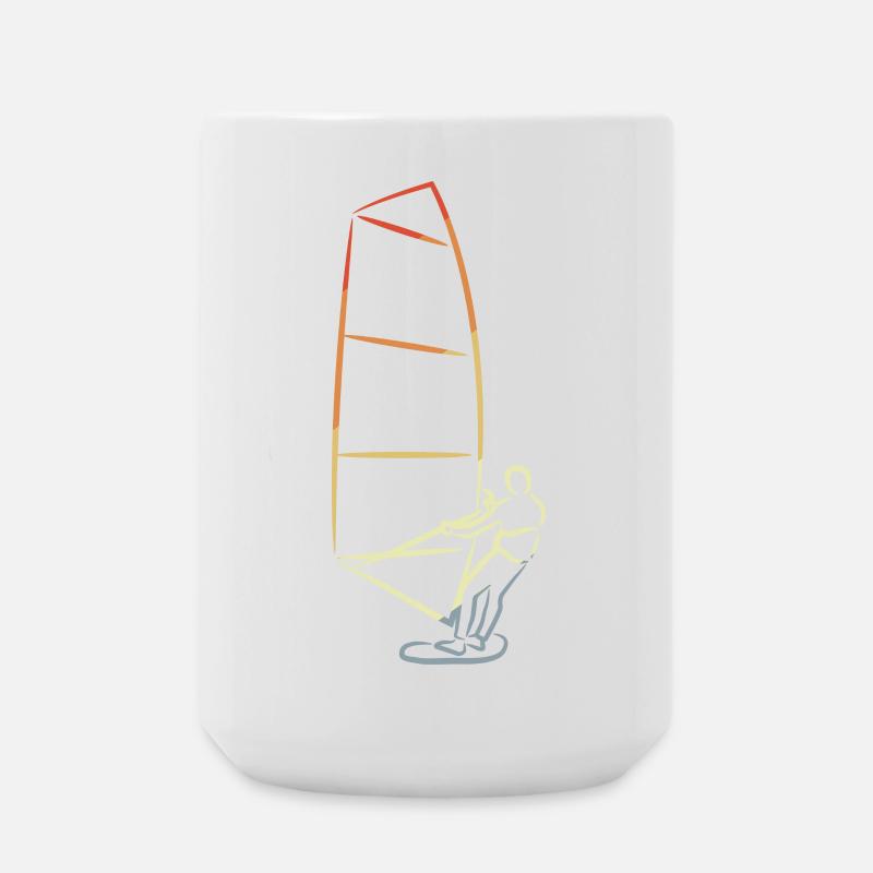 Vintage Windsurfer - Große Tasse 440 ml - Weiß