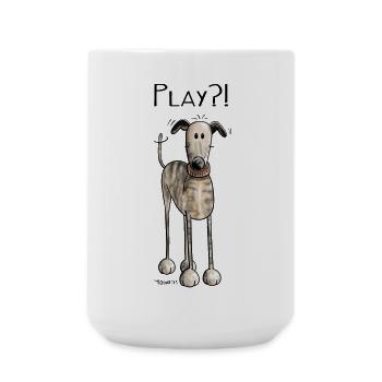Play Galgo Espanol - Hund - Greyhound - Comic - Große Tasse 440 ml - Weiß - Vorne