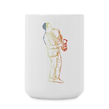 Vintage Saxophon - Große Tasse 440 ml - Weiß - Vorne