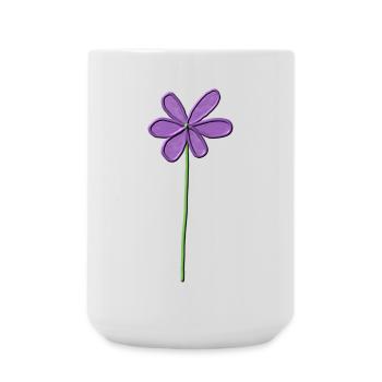 Fleur violette avec un léger dégradé - Grande tasse 440 ml - blanc - Devant