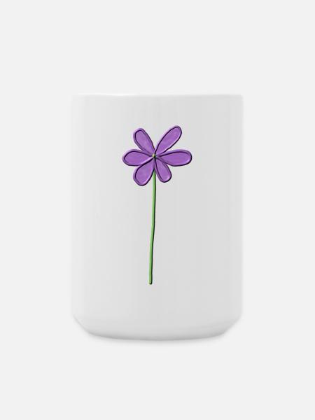 Purple Flower with Gentle Gradient - Large Mug 440 ml - white