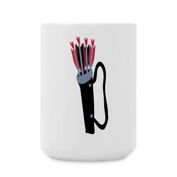 Archery quiver and arrows design by Patjila - Large Mug 440 ml - white - Front