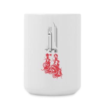 Raketenstart Weltraum Symbol Weltall icon Logo - Große Tasse 440 ml - Weiß - Vorne