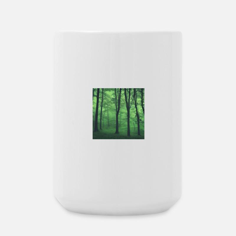 Mystical green forest - Large Mug 440 ml - white