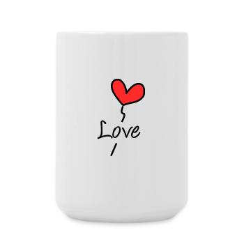 HEART. COUPLE. JUST MARRIED. Bachelorette party. VALENTINE'S DAY. - Large Mug 440 ml - white - Front