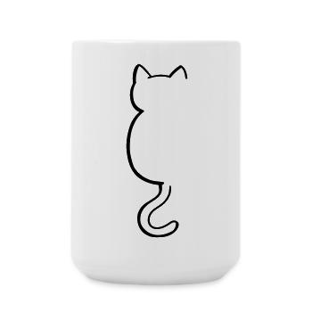cat silouette - Grande tasse 440 ml - blanc - Devant