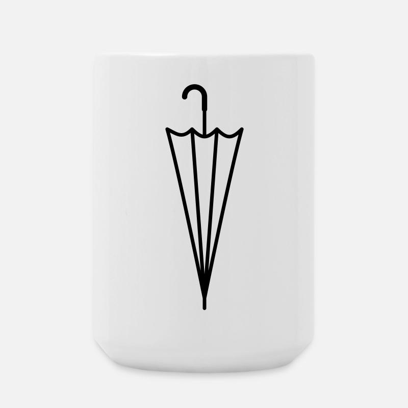 Regenschirm geschlossener Regen Schirm Silhouette - Große Tasse 440 ml - Weiß
