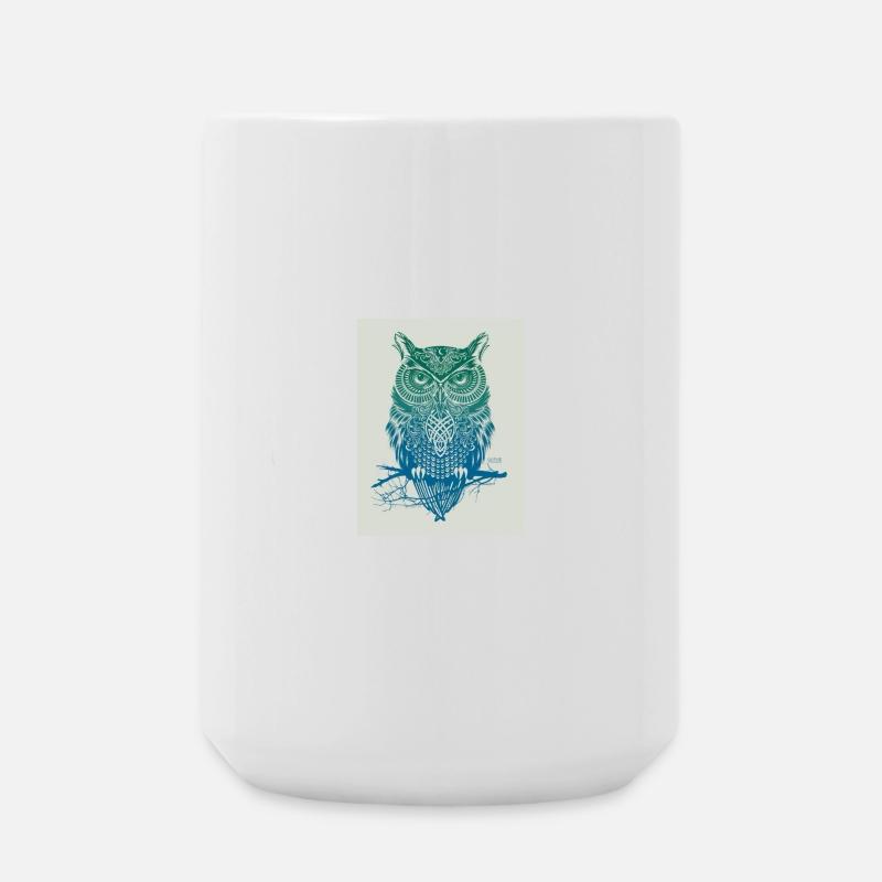 GoVoR_EULE - Große Tasse 440 ml - Weiß