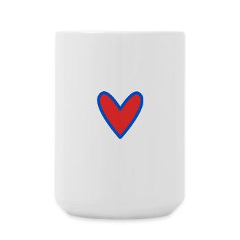 HERZ. PAAR. GERADE VERHEIRATET. Junggesellinnenabschied. VALENTINSTAG. - Große Tasse 440 ml - Weiß - Vorne