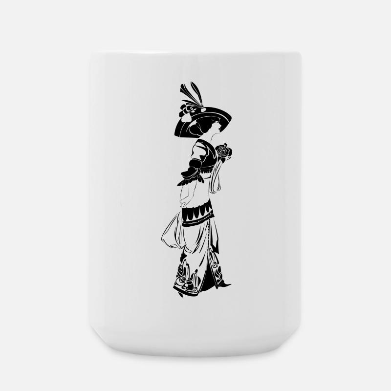 Victorian Elegance mit Blumenmuster - Große Tasse 440 ml - Weiß