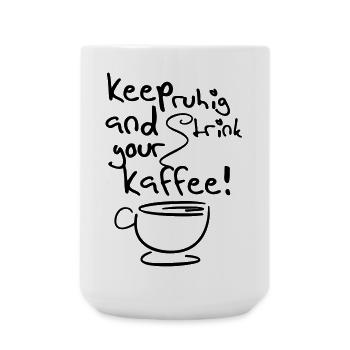 Kaffee Büro Humor Fun lustig Spruch - Große Tasse 440 ml - Weiß - Vorne