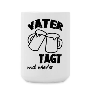 Geschenk Vatertag Familie Bier Spruch lustig Vater - Große Tasse 440 ml - Weiß - Vorne