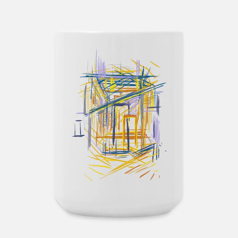 Architecture Sketch - Large Mug 440 ml - white