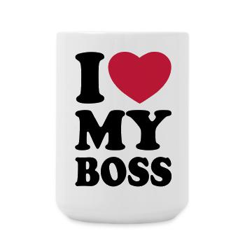 I love my boss - Large Mug 440 ml - white - Front