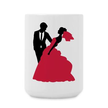 Wedding, Bride, Groom - Large Mug 440 ml - white - Front