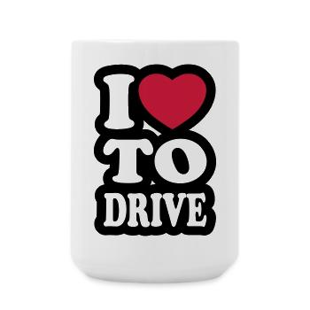 I love to drive - J'aime conduire - Grande tasse 440 ml - blanc - Devant