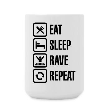 Eat sleep rave repeat - Large Mug 440 ml - white - Front